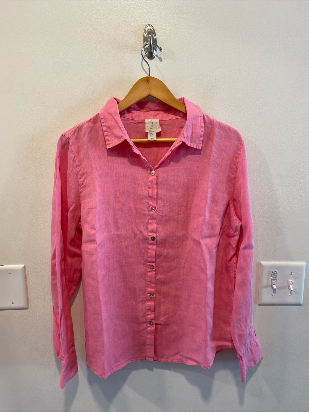 Joie Women’s linen button shirt size large coastal quiet luxury resort vacation